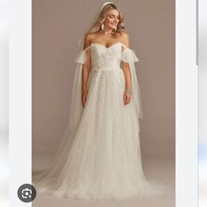 Melissa Sweet Convertible Straps Tulle Ballgown Wedding Dress Size 10